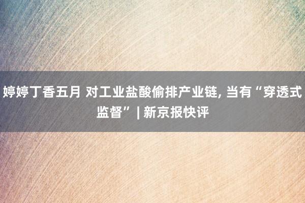婷婷丁香五月 对工业盐酸偷排产业链， 当有“穿透式监督” | 新京报快评