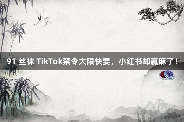 91 丝袜 TikTok禁令大限快要，小红书却赢麻了！