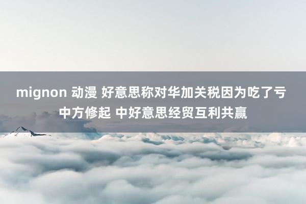 mignon 动漫 好意思称对华加关税因为吃了亏 中方修起 中好意思经贸互利共赢