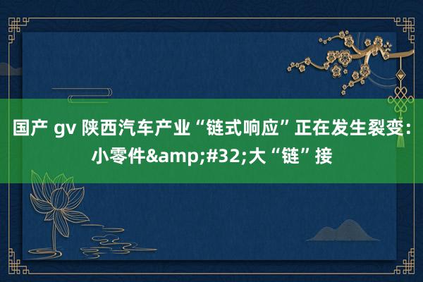 国产 gv 陕西汽车产业“链式响应”正在发生裂变：小零件&#32;大“链”接