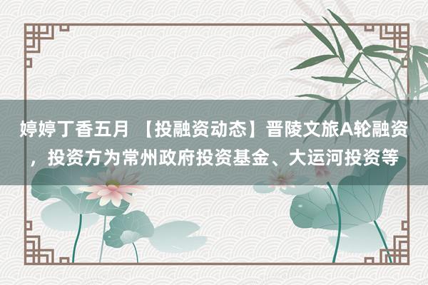 婷婷丁香五月 【投融资动态】晋陵文旅A轮融资，投资方为常州政府投资基金、大运河投资等